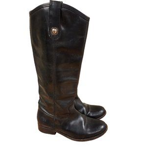 **SALE** Frye Black Leather Melissa Button Vintage Riding Boots Women's sz 5